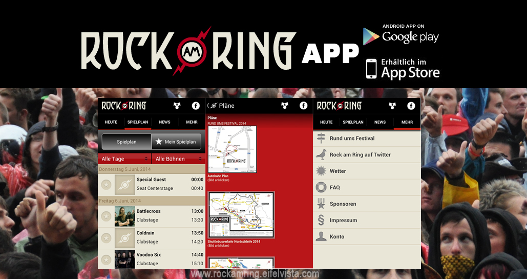 Rock am Ring-App kostenlos runterladen auf Google Play und iTunes