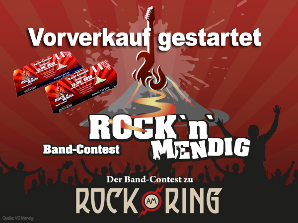 Vorverkauf für „Rock'n'Mendig - Der Bandcontest zu Rock am Ring“ gestartet