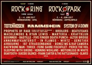 Rock am Ring 2. – 4. Juni 2017 - Nürburgring, Stand:  05.12.2016