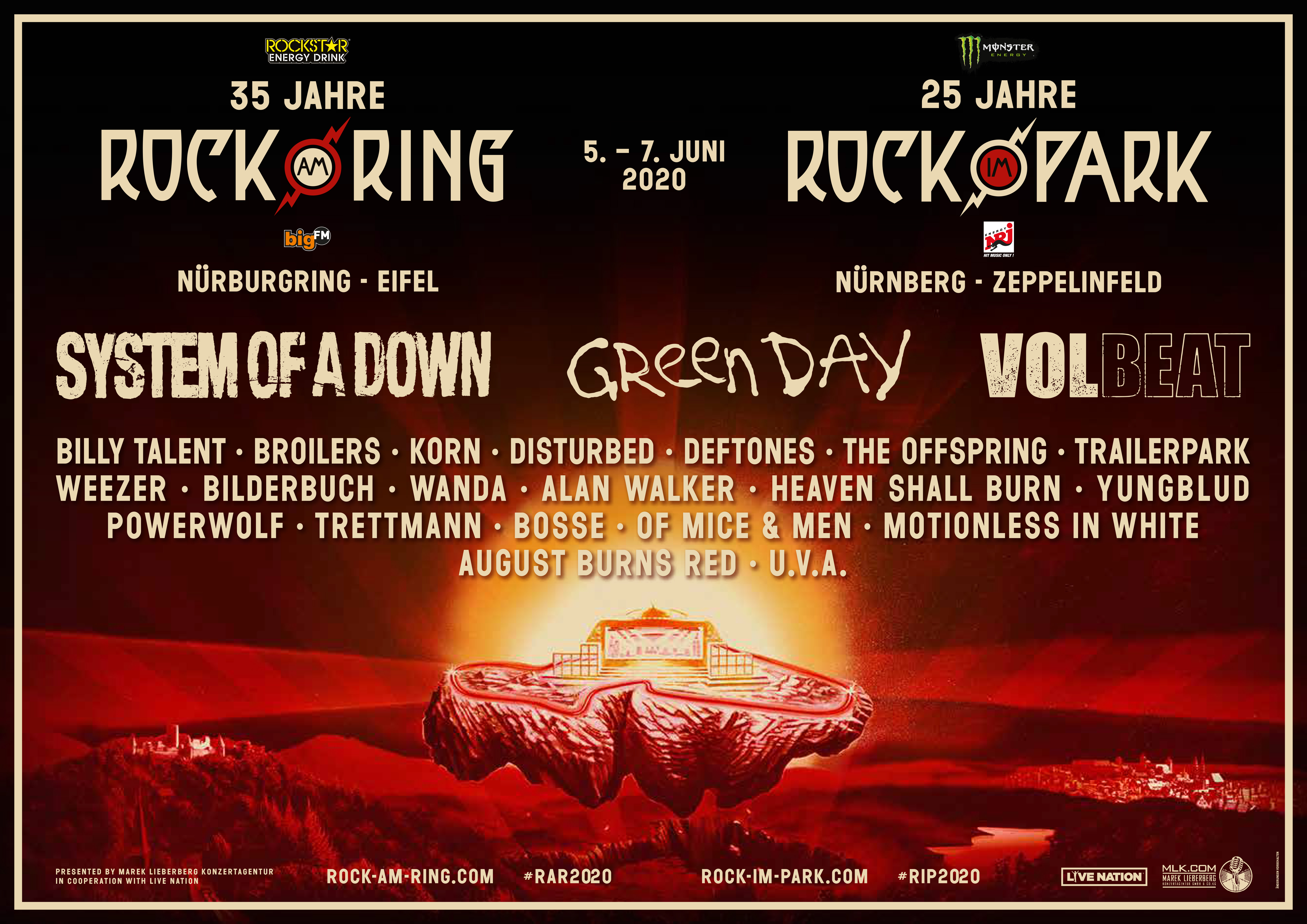 Rock am Ring und Rock im Park : Erste Bandwelle veröffentlicht